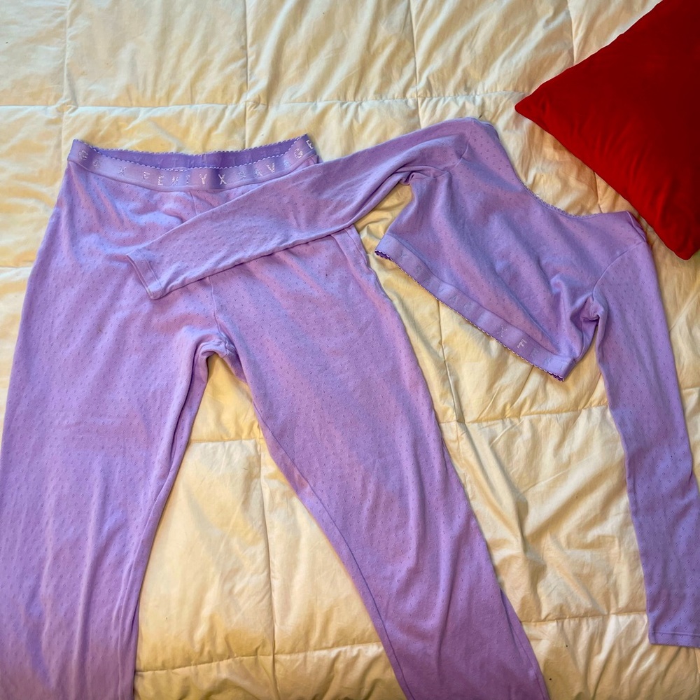 Lilac Pointelle Savage X Fenty pajama set